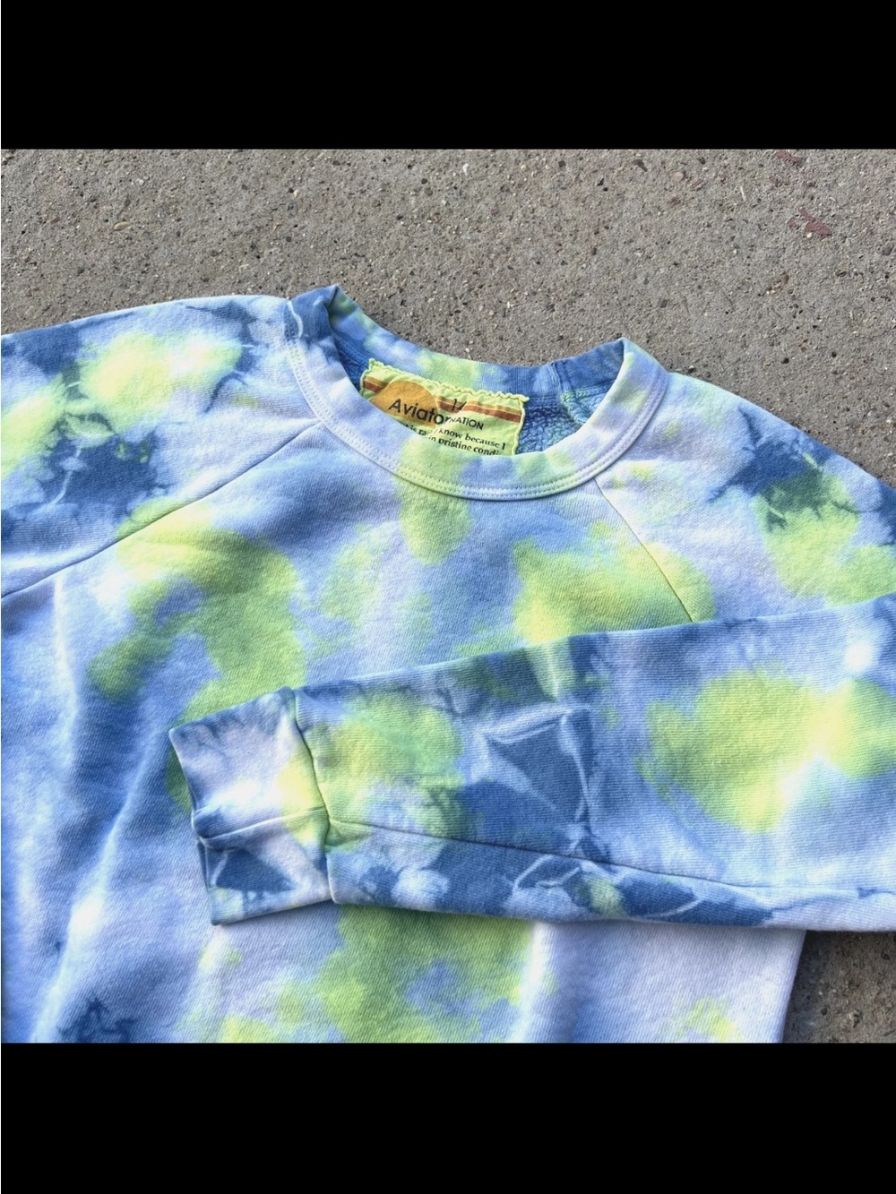 Aviator Nation Raglan Sweatshirt Size Youth 14 (Womens XS) Tie-Dye Soft USA Made